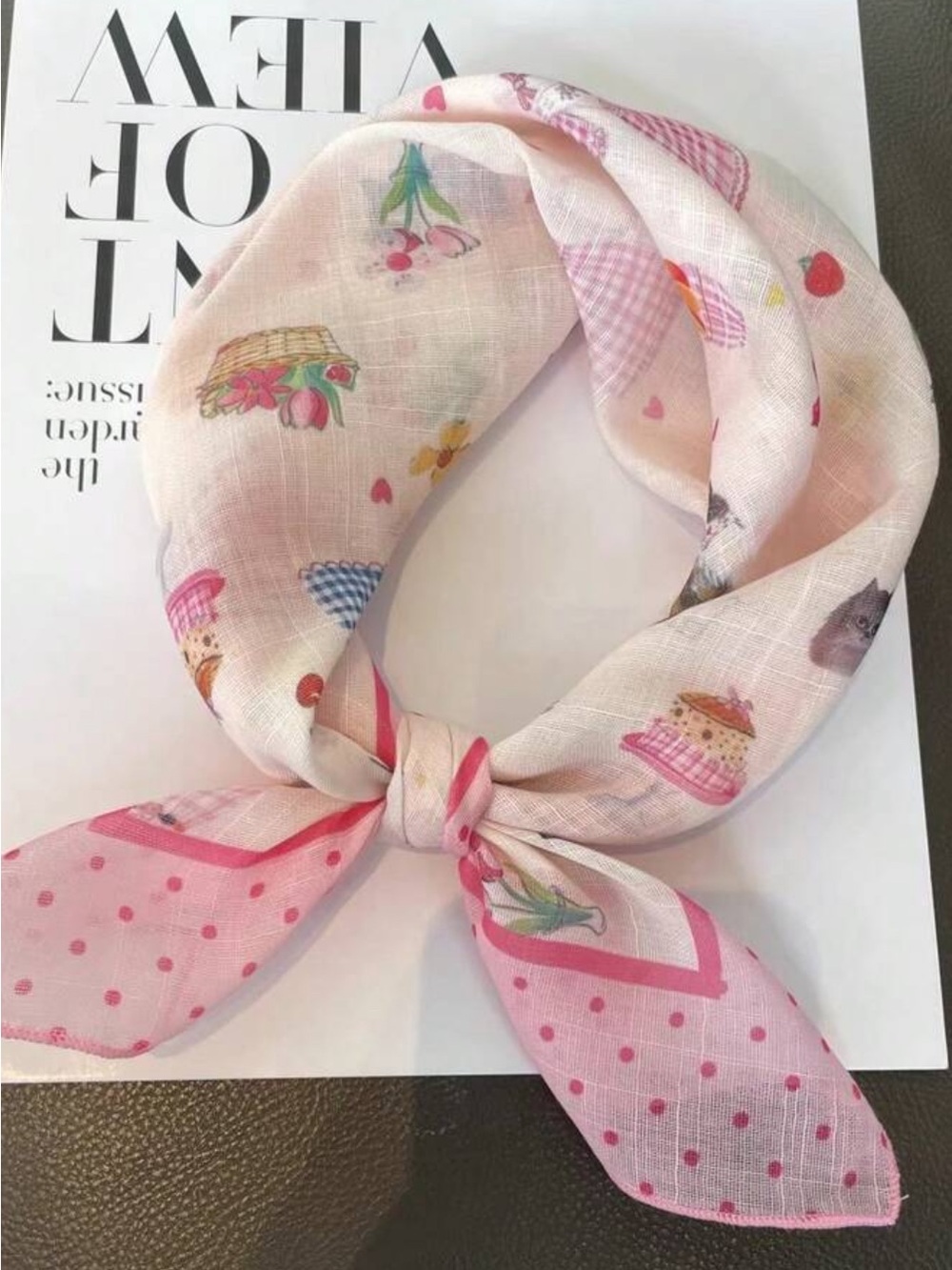 Cute Cottagecore Picnic Scarf 27.5”